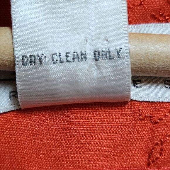 Grace Dresses Womens 10 Orange Silk Linen Floral Embroidered Sleeveless Sheath - Picture 12 of 12